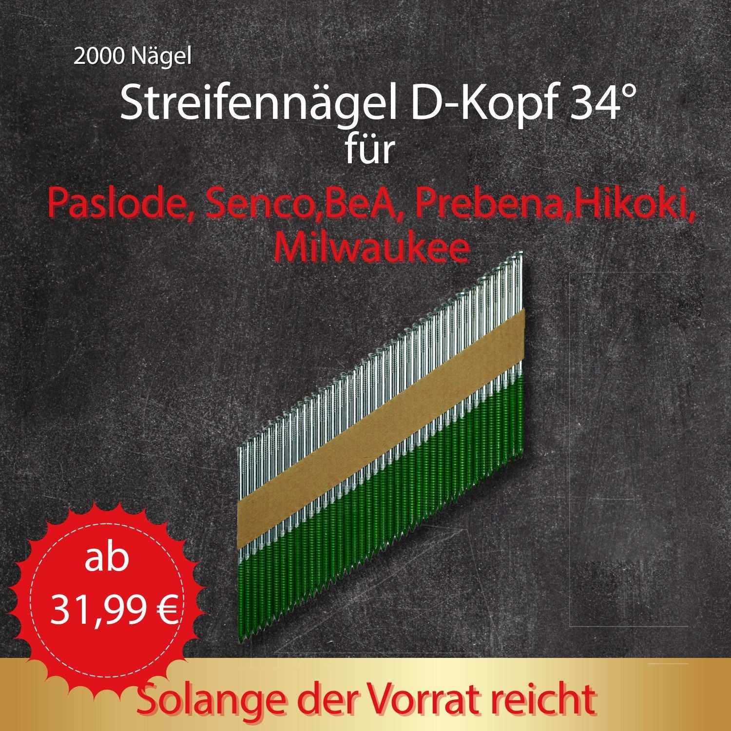 Streifennägel 34°