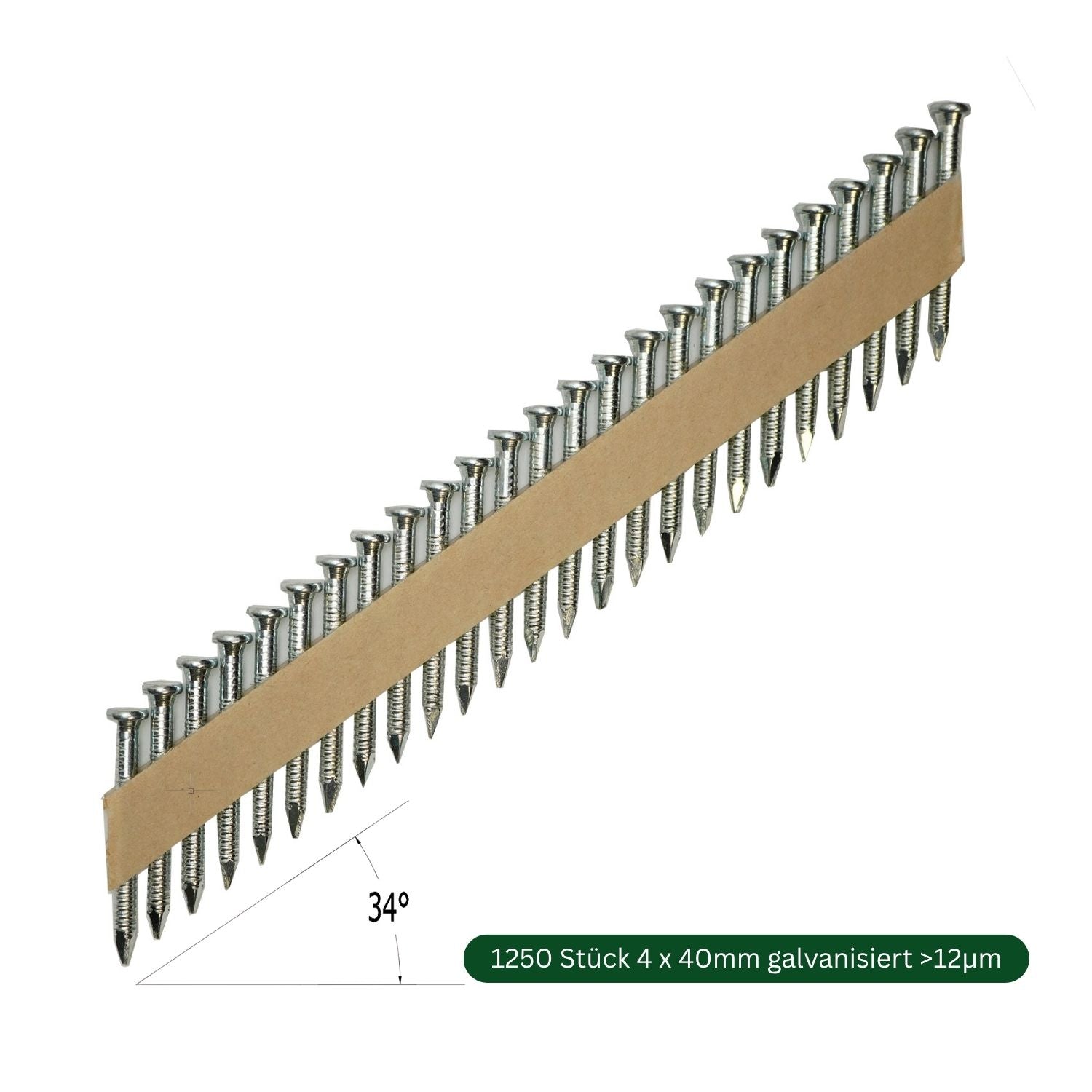 1250 Stück Ankernägel 34° 40-50mm gerillt galvanisiert WS-Werkzeughandel