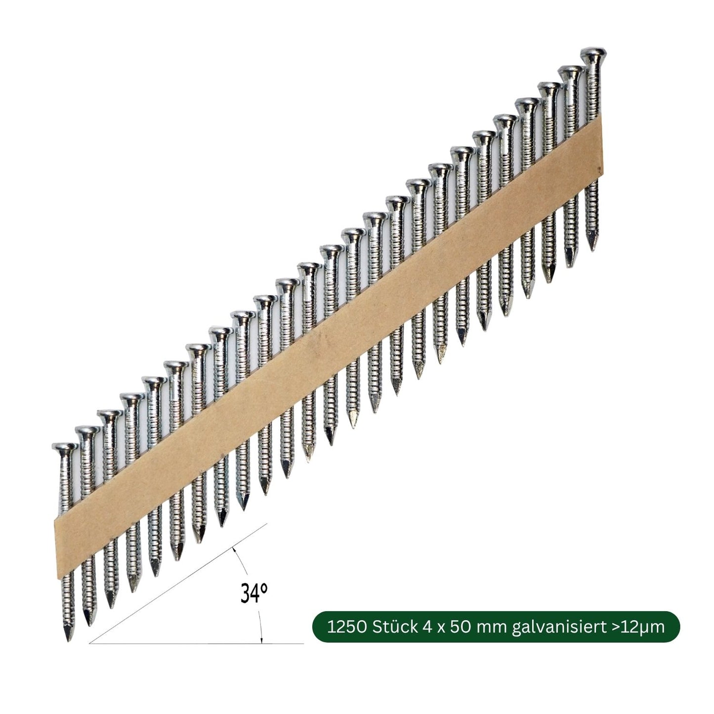 1250 Stück Ankernägel 34° 40-50mm gerillt galvanisiert WS-Werkzeughandel