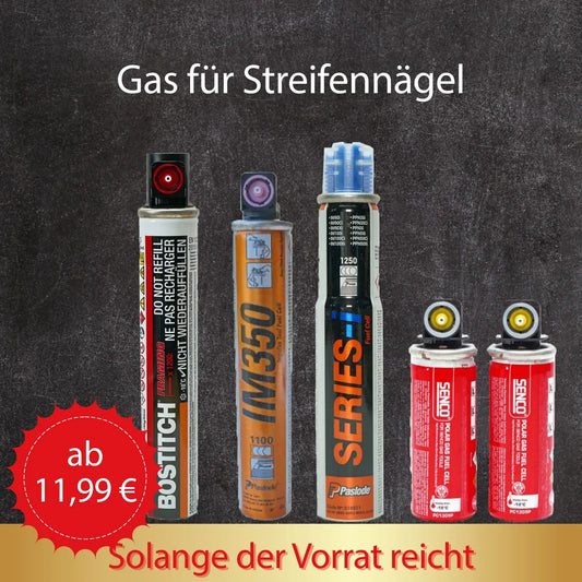 Gaskartuschen für Streifennagler, kompatibel mit Paslode IM350, Bostitch 80 ml und Senco PC1309P Polar