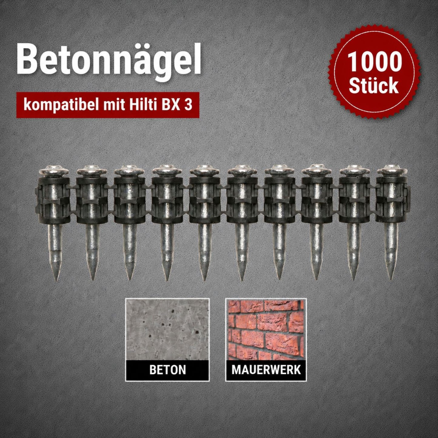 Betonnägel kompatibel mit BX 3 - 1000 Stück WS-Werkzeughandel